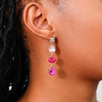 Women's Rhinestone Geometric Water Drop Ear Studs – Metal Color Fashion Earrings