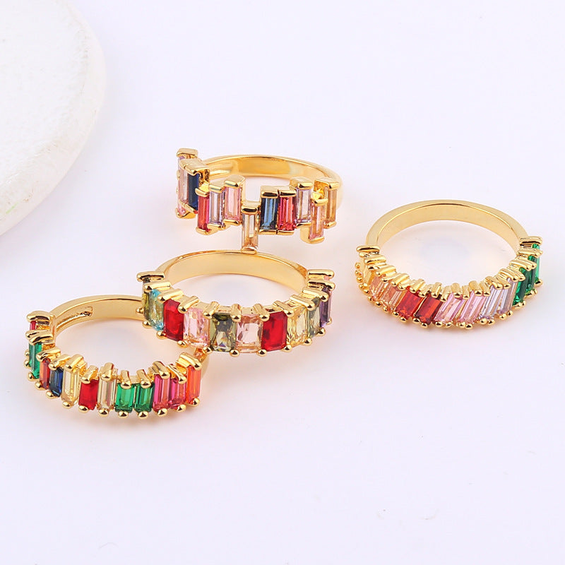 Women’s Irregular Rainbow Color Ring – Trendy Design