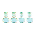 Women's Crystal Earrings – Geometric Design with Gold-Plated Copper