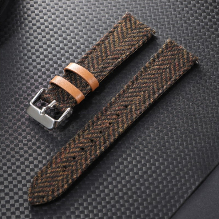 Tweed Vintage Leather Watch Strap – Classic Timepiece Band