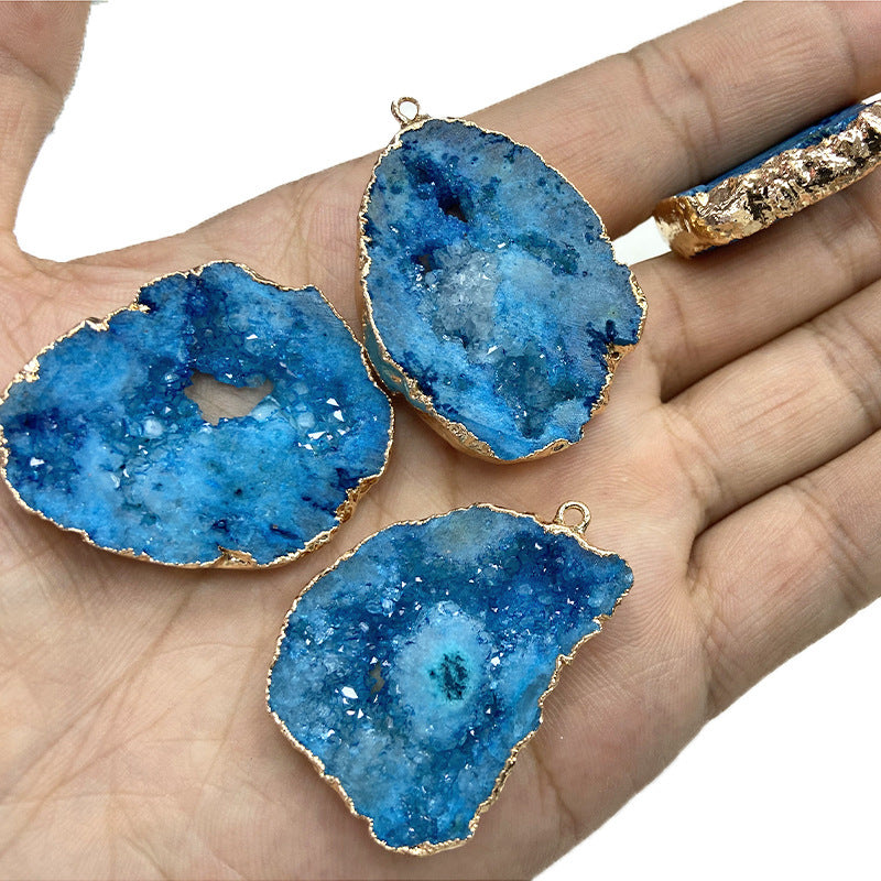 Rough Stone Slice Pendant – Irregular Natural Stone Necklace