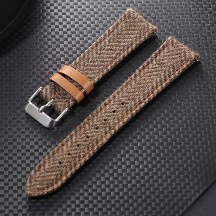 Tweed Vintage Leather Watch Strap – Classic Timepiece Band