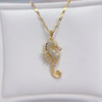 Fashion Zircon Pendant Necklace – Seahorse and Crab Design
