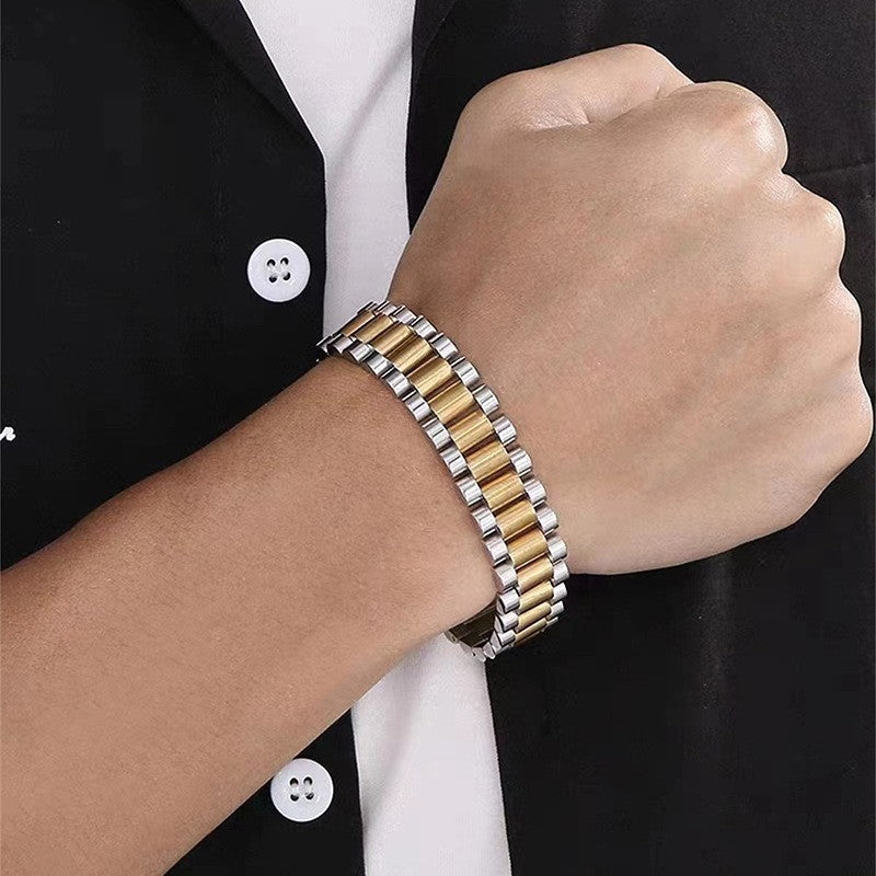 Stainless Steel Watch Band – Adjustable Bracelet for Men and Women