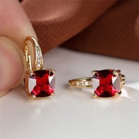 Square Zircon Inlaid Ear Hook – Korean Style Fashion, Versatile Design