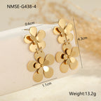 Women’s Stainless Steel Earrings – Elegant Flower & Butterfly Design