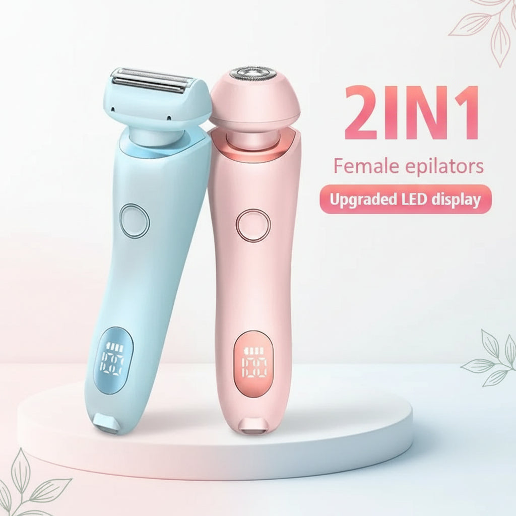 2-in-1 USB Rechargeable Hair Removal Epilator & Trimmer Women’s Face, Body, Legs, Bikini & Armpit