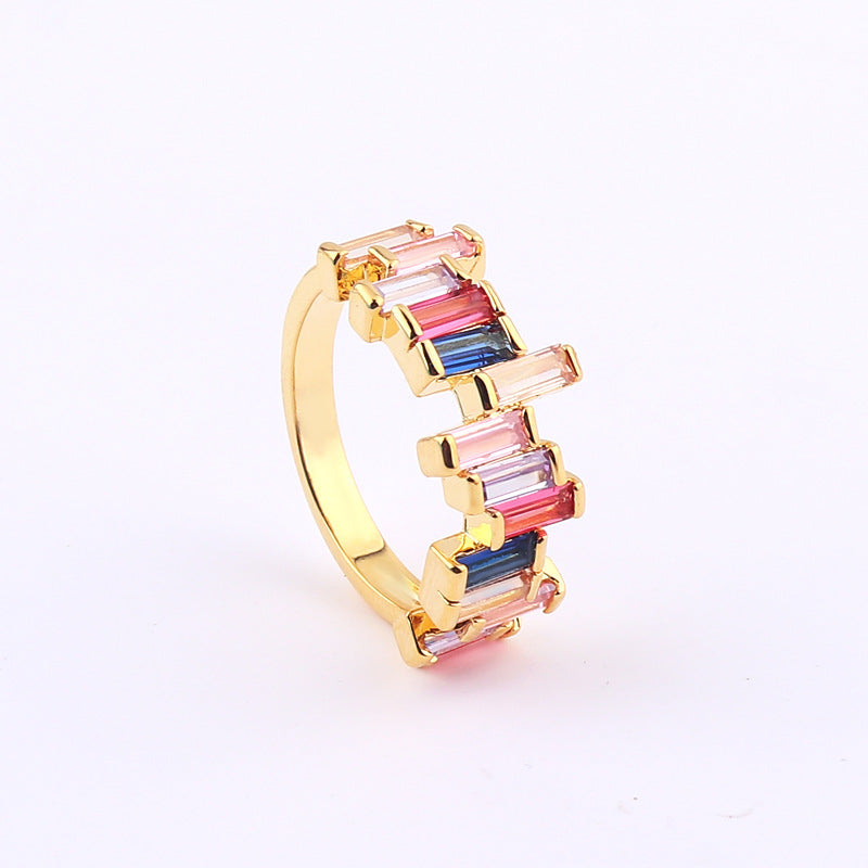 Women’s Irregular Rainbow Color Ring – Trendy Design
