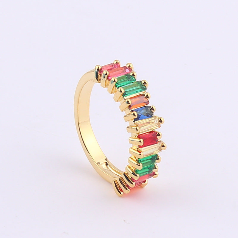 Women’s Irregular Rainbow Color Ring – Trendy Design