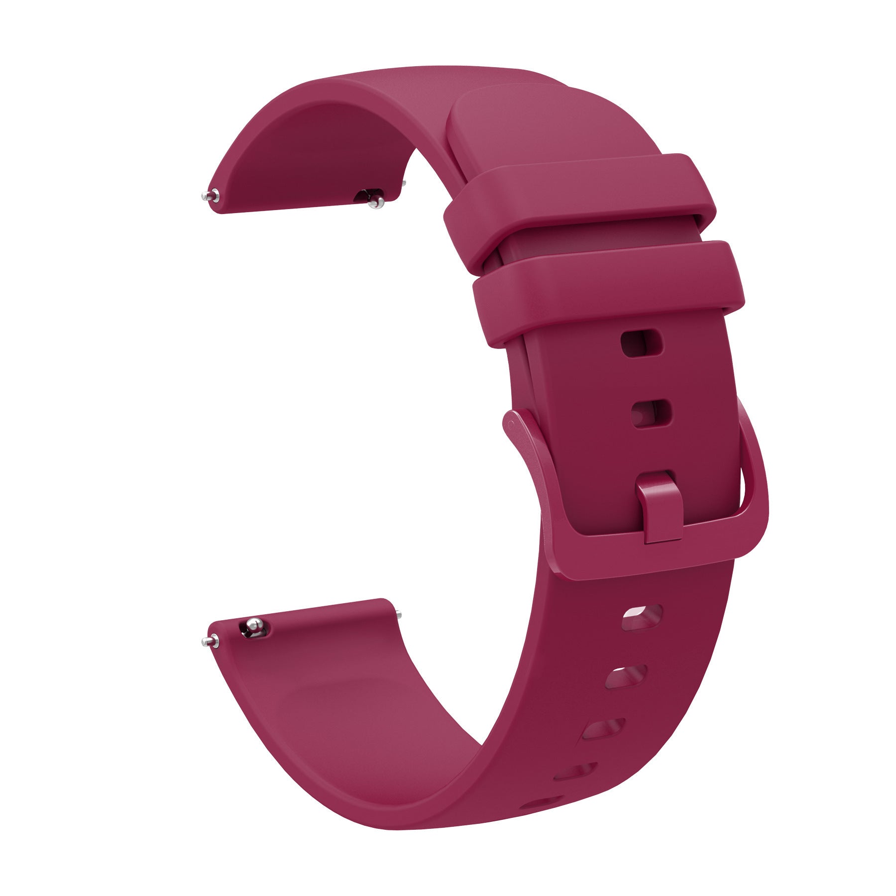 Universal Flat Silicone Watch Strap – Matching Color Buckle