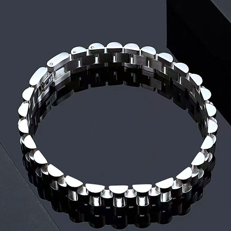 Stainless Steel Watch Band – Adjustable Bracelet for Men and Women