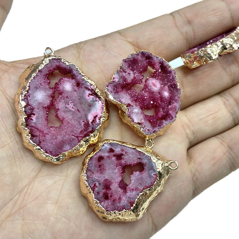 Rough Stone Slice Pendant – Irregular Natural Stone Necklace