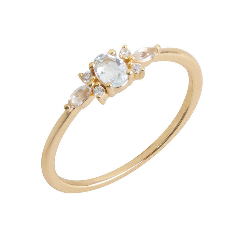 S925 Sterling Silver Ring for Women – Sky Blue Gemstone Jewelry