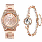 Couple’s Quartz Watch Set – Fashion Steel Band Watches for Men & Women