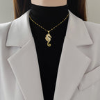 Fashion Zircon Pendant Necklace – Seahorse and Crab Design