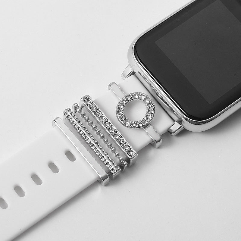Customizable 26-Letter Diamond Silicone & Alloy Strap Bracelet