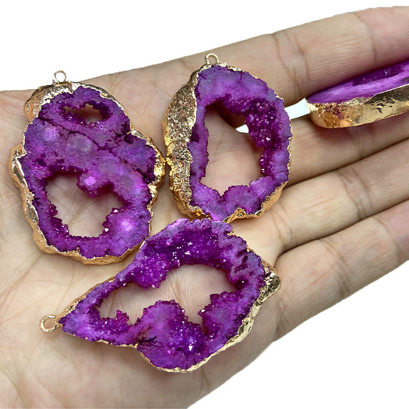 Rough Stone Slice Pendant – Irregular Natural Stone Necklace