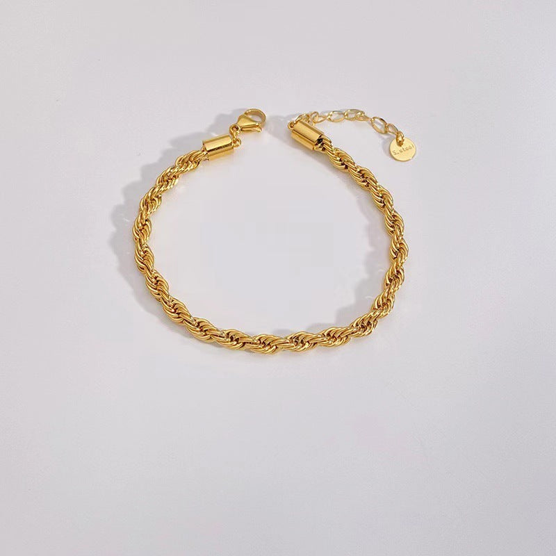 Stainless Steel 5-Piece Bracelet Set – Simple, Fade-Resistant Design