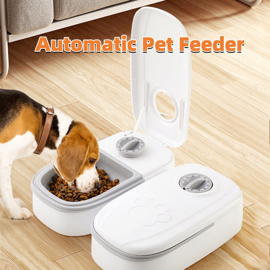 Automatic Pet Feeder – Smart Food Dispenser with Timer for Cats & Dogs, Stainless Steel Bowl