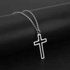 Trendy Titanium Steel Cross Necklace for Men and Women – Hip Hop Style