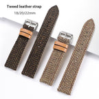 Tweed Vintage Leather Watch Strap – Classic Timepiece Band