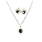 European & American Fashion Sunflower Zircon Earrings and Necklace Set