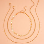 Ferrero-Inspired Double Hole Wafer Necklace Set – Matching Jewelry for Women
