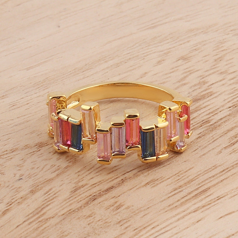 Women’s Irregular Rainbow Color Ring – Trendy Design