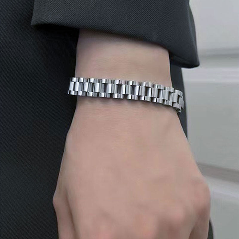 Stainless Steel Watch Band – Adjustable Bracelet for Men and Women