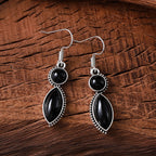 Vintage Gemstone Pendant Earrings – Bohemian & Unique Style