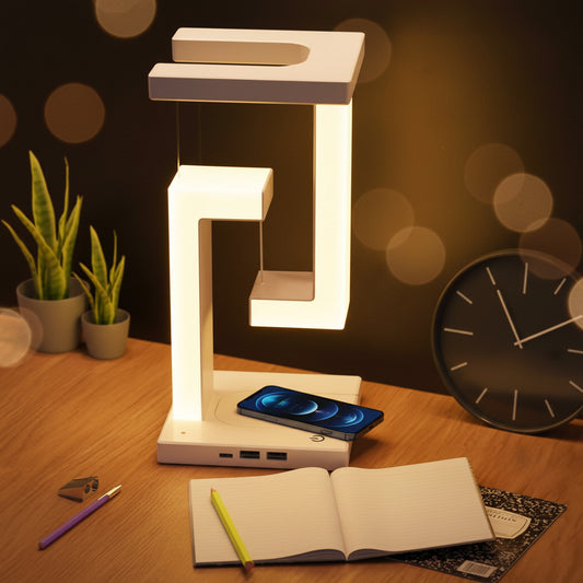 Floating Balance Lamp with Wireless Charging Modern LED Suspension Desk Light