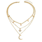 Multi-Layer Crescent XINGX-Shaped Necklace – Classic Sexy Women's Jewelry