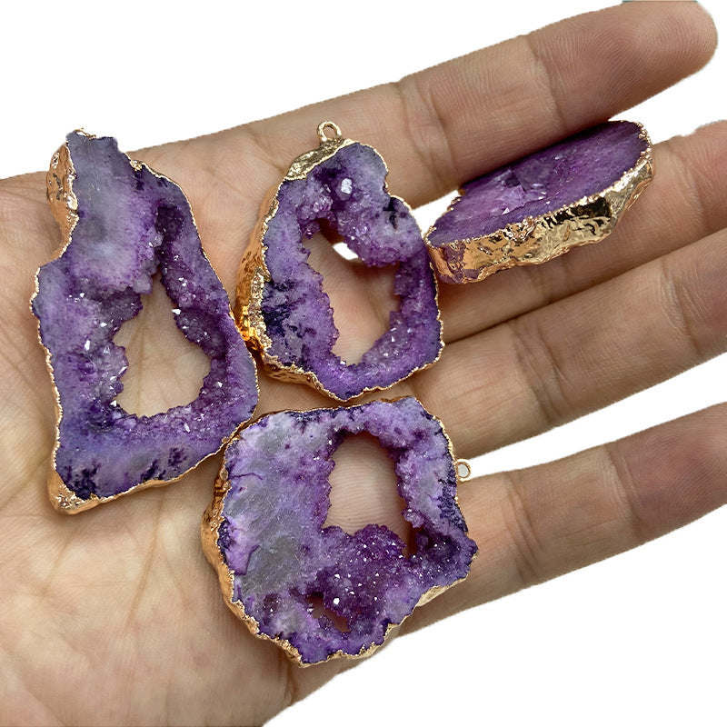 Rough Stone Slice Pendant – Irregular Natural Stone Necklace