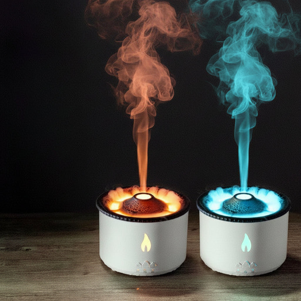 Creative Ultrasonic Volcano Essential Oil Humidifier Jellyfish Air & Flame Aromatherapy Diffuser