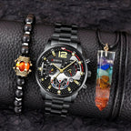 Creative Large Dial Three-Eye Steel Band Quartz Watch