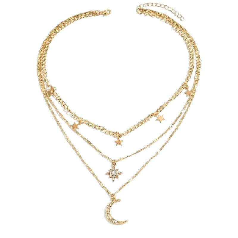 Multi-Layer Crescent XINGX-Shaped Necklace – Classic Sexy Women's Jewelry